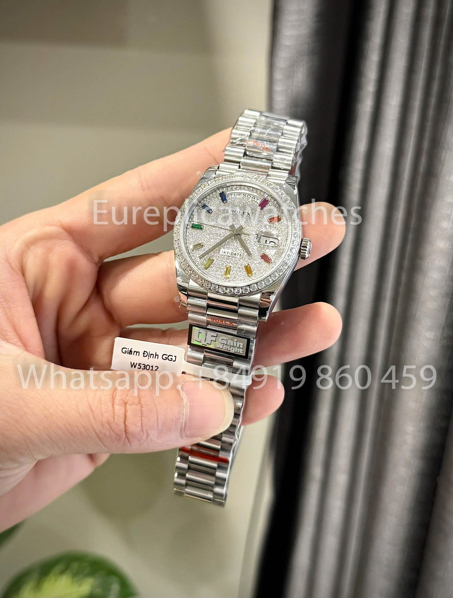Rolex Day-Date 36 Ref: m128396tbr-0006 Platium 1:1 Best Clone QF Fabbrica Custom Watch