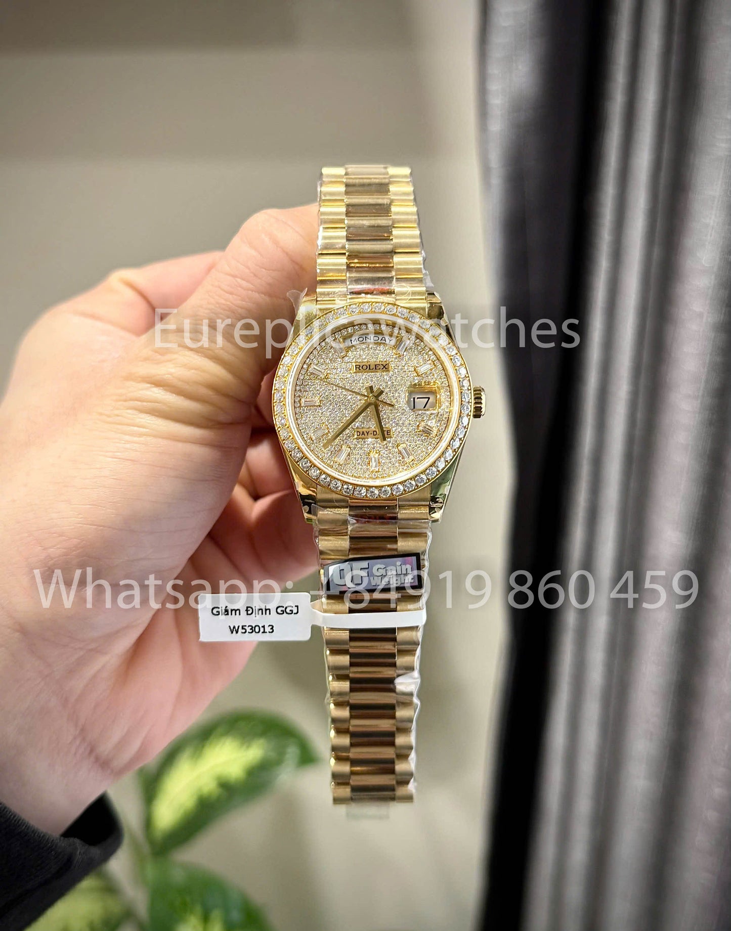 Rolex Day-Date 36 Ref: m128396tbr Gold 1:1 Best Clone QF Fabbrica Custom Watch