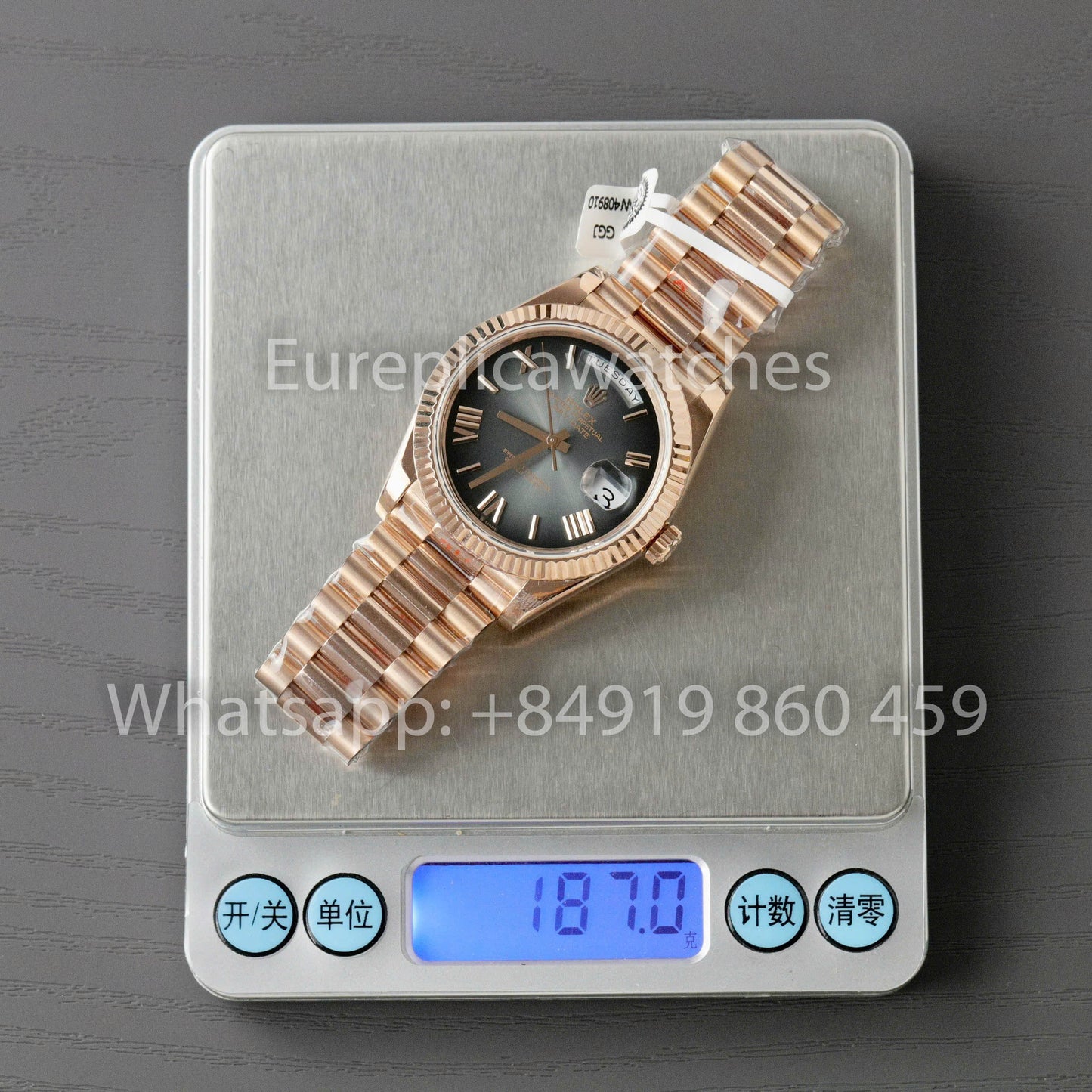 Rolex unveils the new Day-Date 40mm Slate Dial 2024 QF Fabbrica 1:1 Best Clone Custom Gold Plated