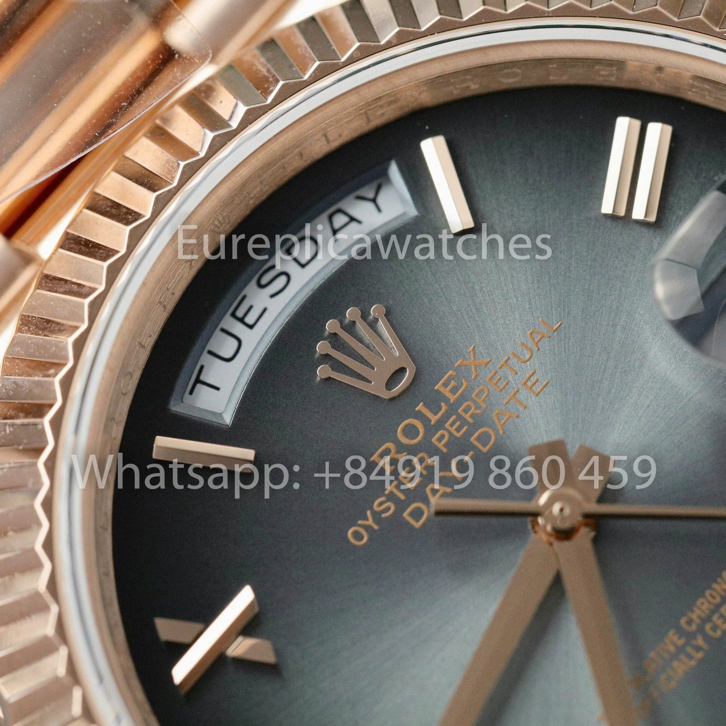 Rolex unveils the new Day-Date 40mm Slate Dial 2024 QF Fabbrica 1:1 Best Clone Custom Gold Plated