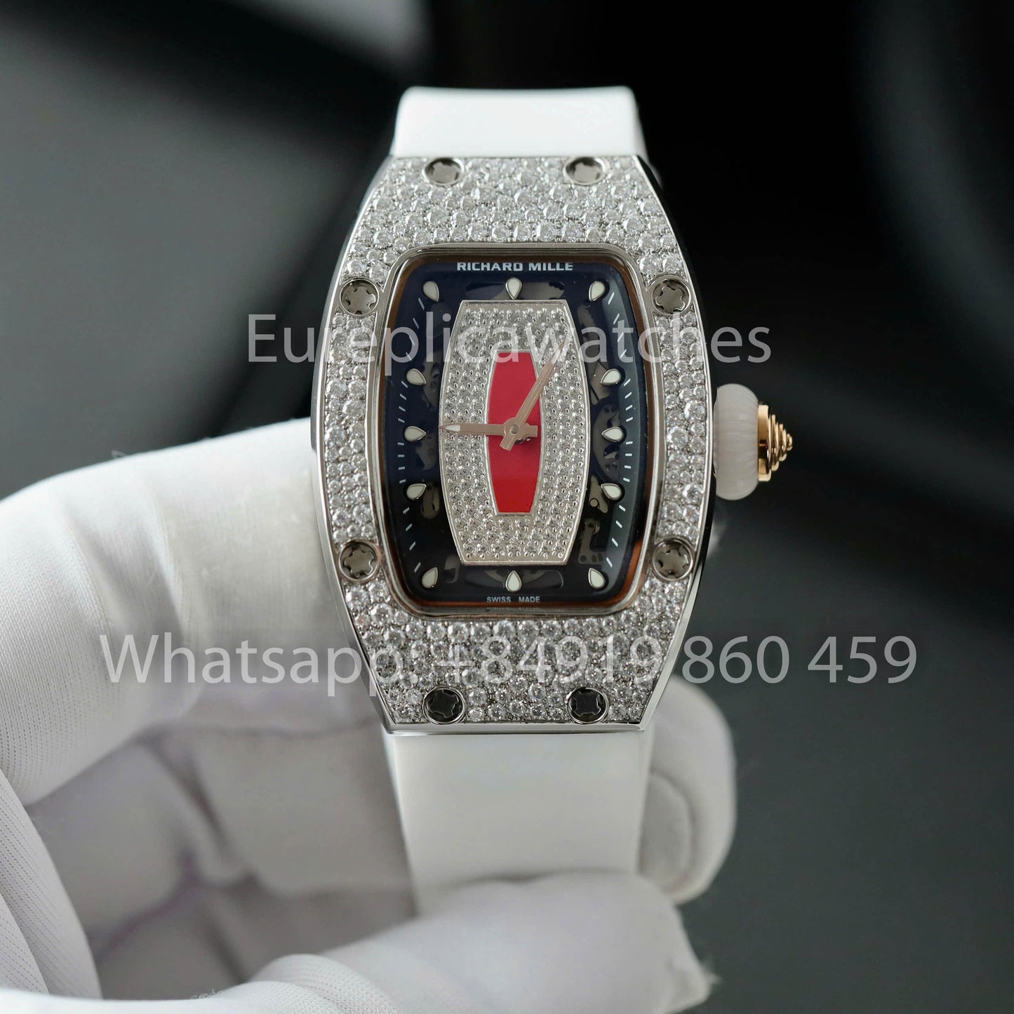 Richard Mille RM 07-01 1:1 Best Clone RM Fabbrica Custom Moissanite Case Silver