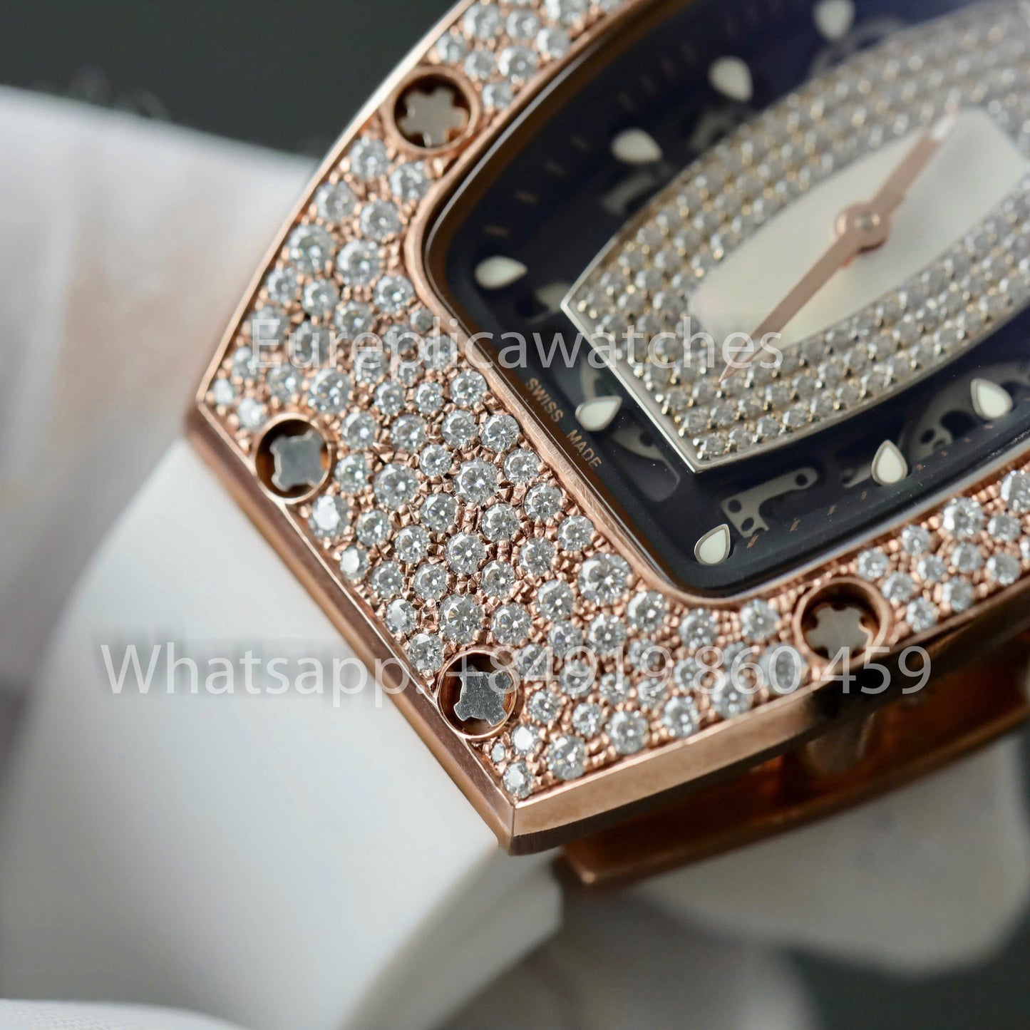 Richard Mille RM 07-01 1:1 Best Clone RM Fabbrica Custom Moissanite Case Rose gold
