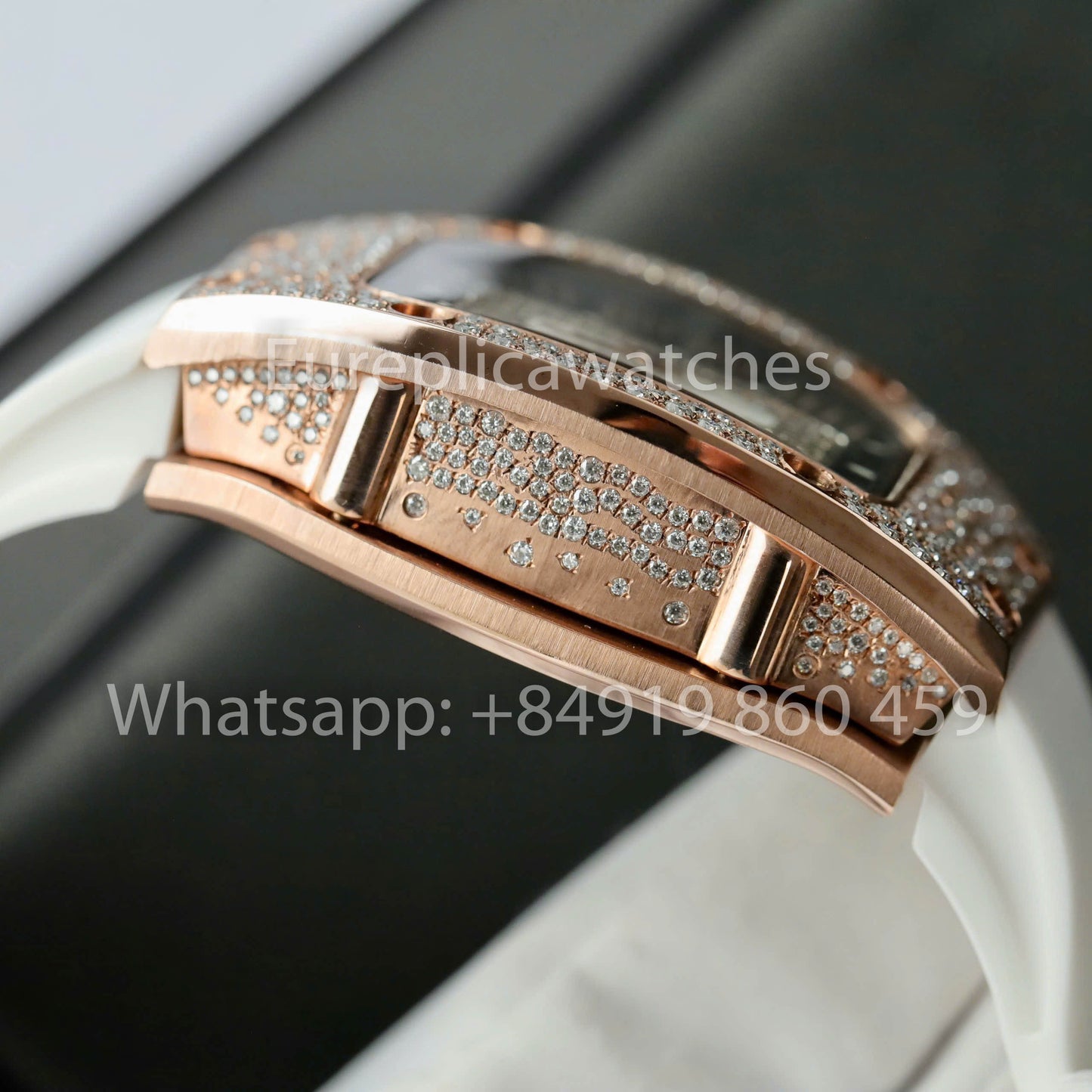 Richard Mille RM 07-01 1:1 Best Clone RM Fabbrica Custom Moissanite Case Rose gold