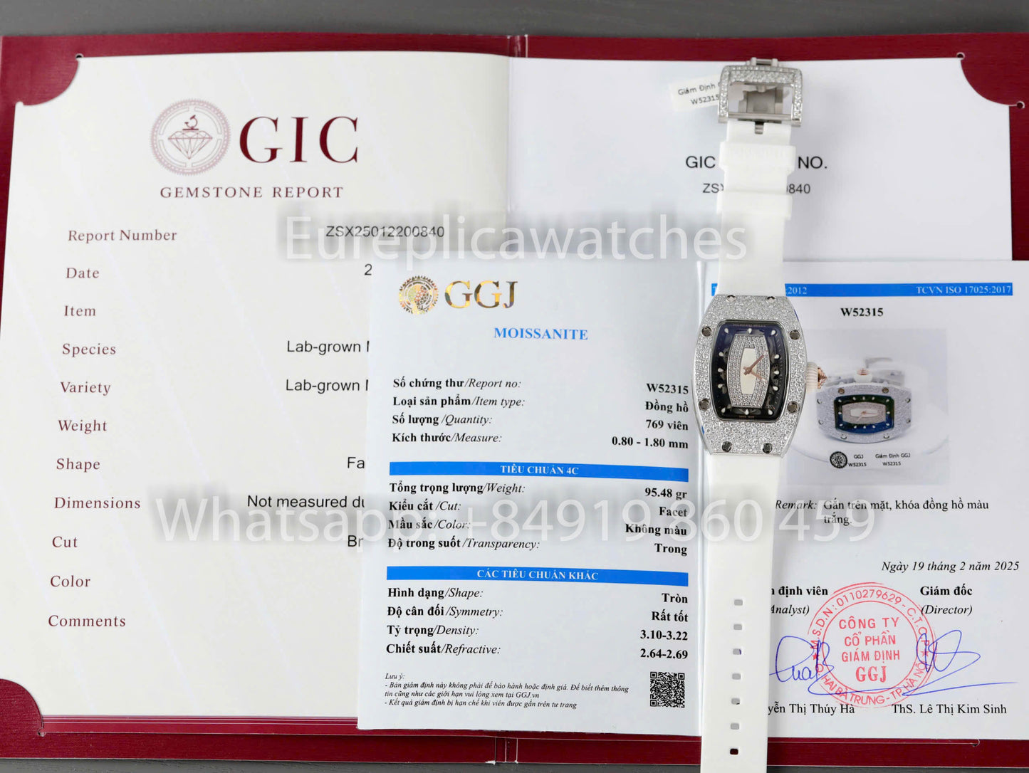 Richard Mille RM 07-01 1:1 Best Clone RM Fabbrica Custom Moissanite Stone White cinturino