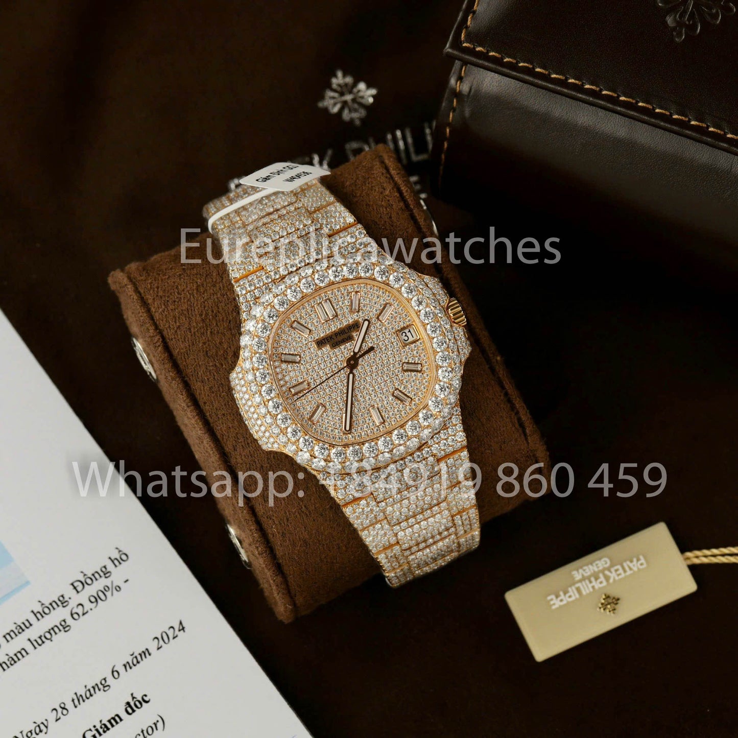 Patek Philippe Nautilus 5711 Full Iced Out - 1:1 Best Clone Moissanite quadrante