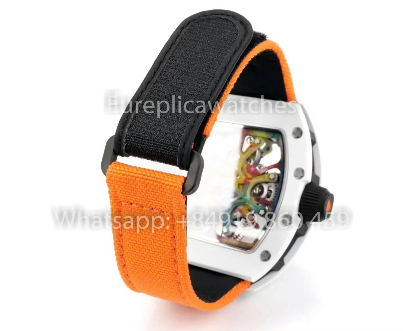 RICHARD MILLE RM 68-01 Tourbillon Cyril Kongo Watch 1:1 Best Clone RM Fabbrica White Case Velcro Orange cinturino
