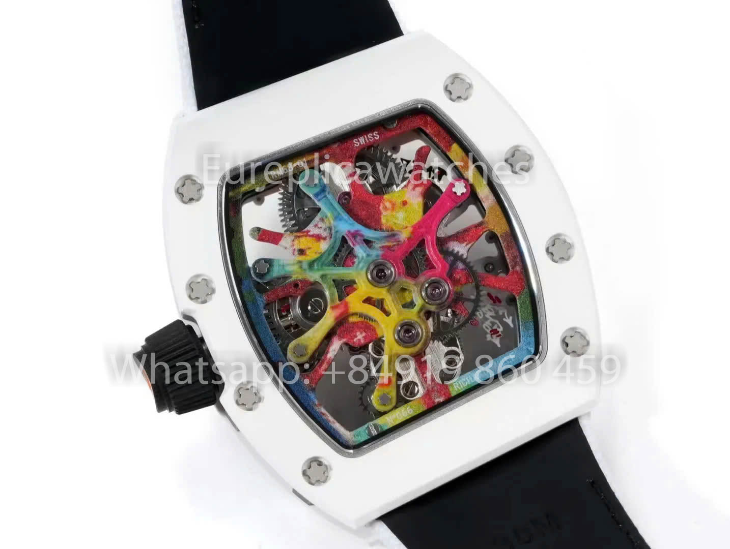 RICHARD MILLE RM 68-01 Tourbillon Cyril Kongo Watch 1:1 Best Clone RM Fabbrica White Case Velcro cinturino