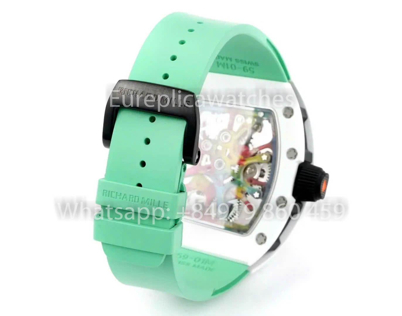 RICHARD MILLE RM 68-01 Tourbillon Cyril Kongo Watch 1:1 Best Clone RM Fabbrica Green Case Rubber Yellow cinturino