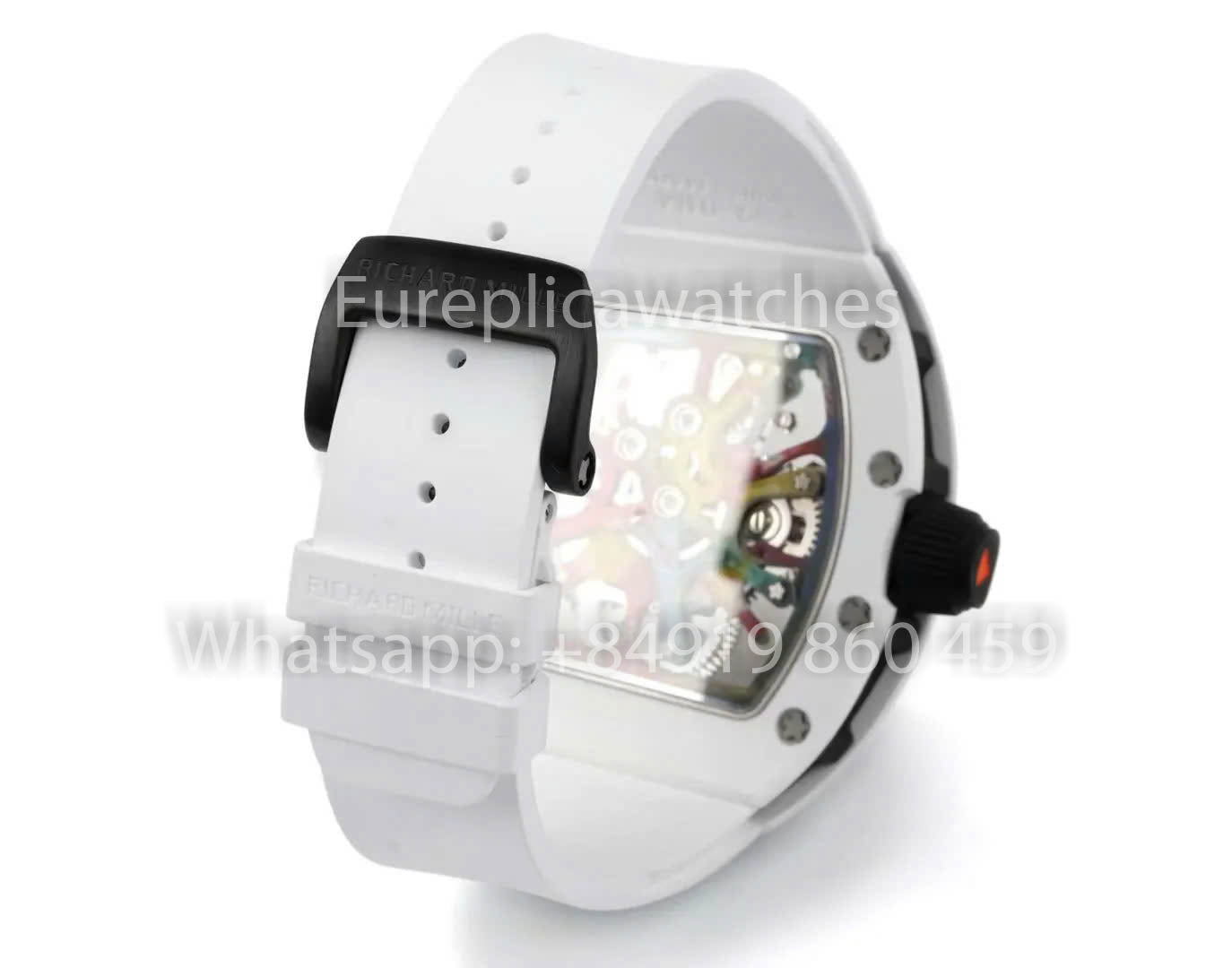 RICHARD MILLE RM 68-01 Tourbillon Cyril Kongo Watch 1:1 Best Clone RM Fabbrica White Case Rubber Yellow cinturino