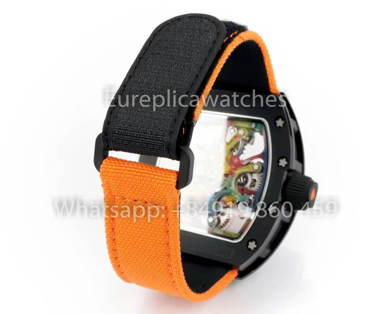 RICHARD MILLE RM 68-01 Tourbillon Cyril Kongo Watch 1:1 Best Clone RM Fabbrica Black Case Orange Velcro cinturino