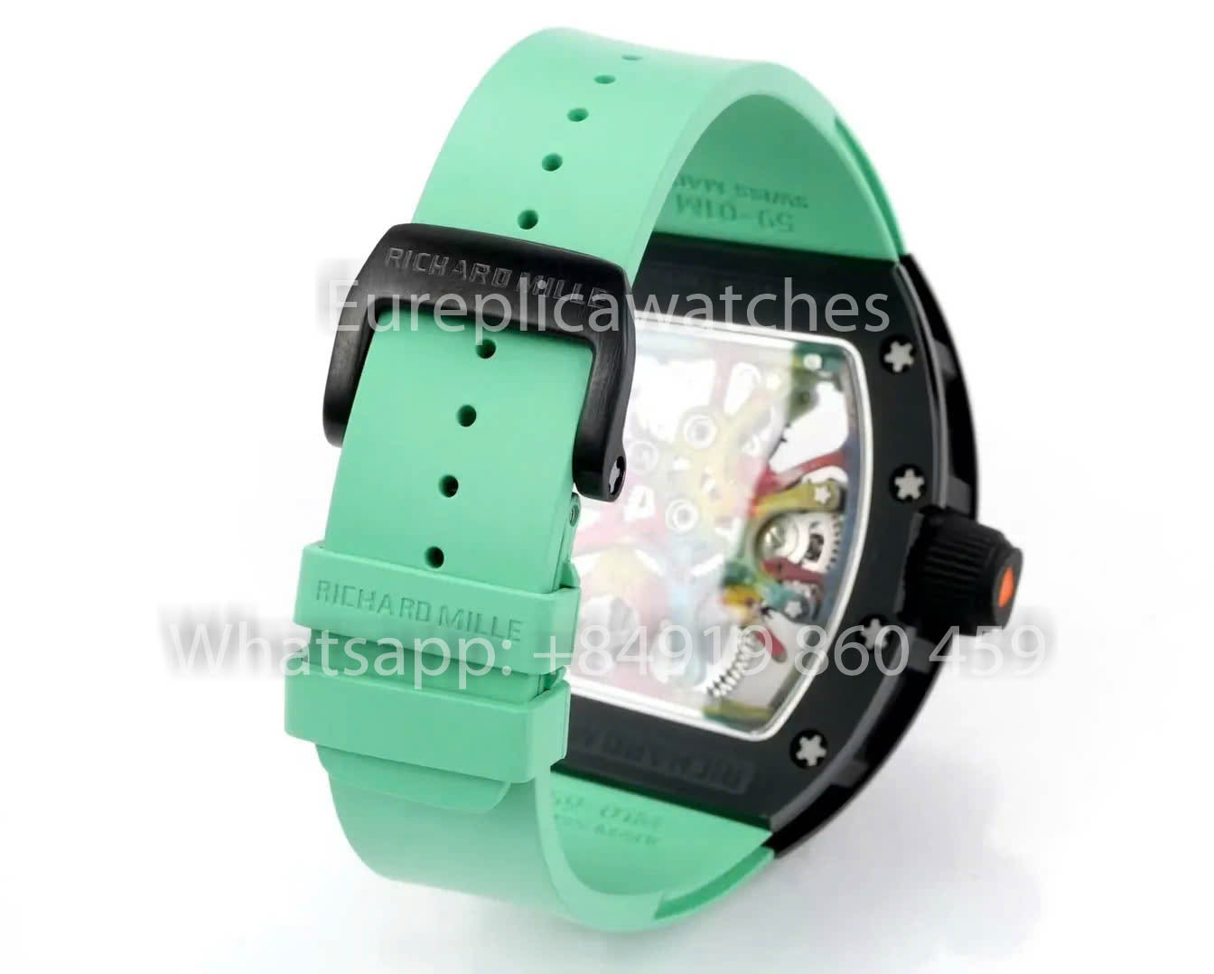 RICHARD MILLE RM 68-01 Tourbillon Cyril Kongo Watch 1:1 Best Clone RM Fabbrica Black Case Green Rubber cinturino