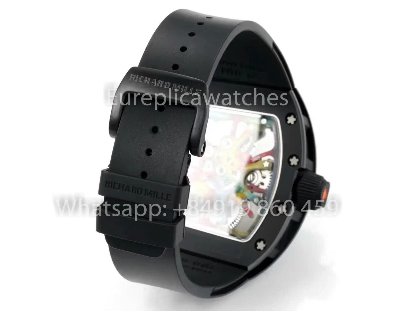 RICHARD MILLE RM 68-01 Tourbillon Cyril Kongo Watch 1:1 Best Clone RM Fabbrica Black Case Black Rubber cinturino