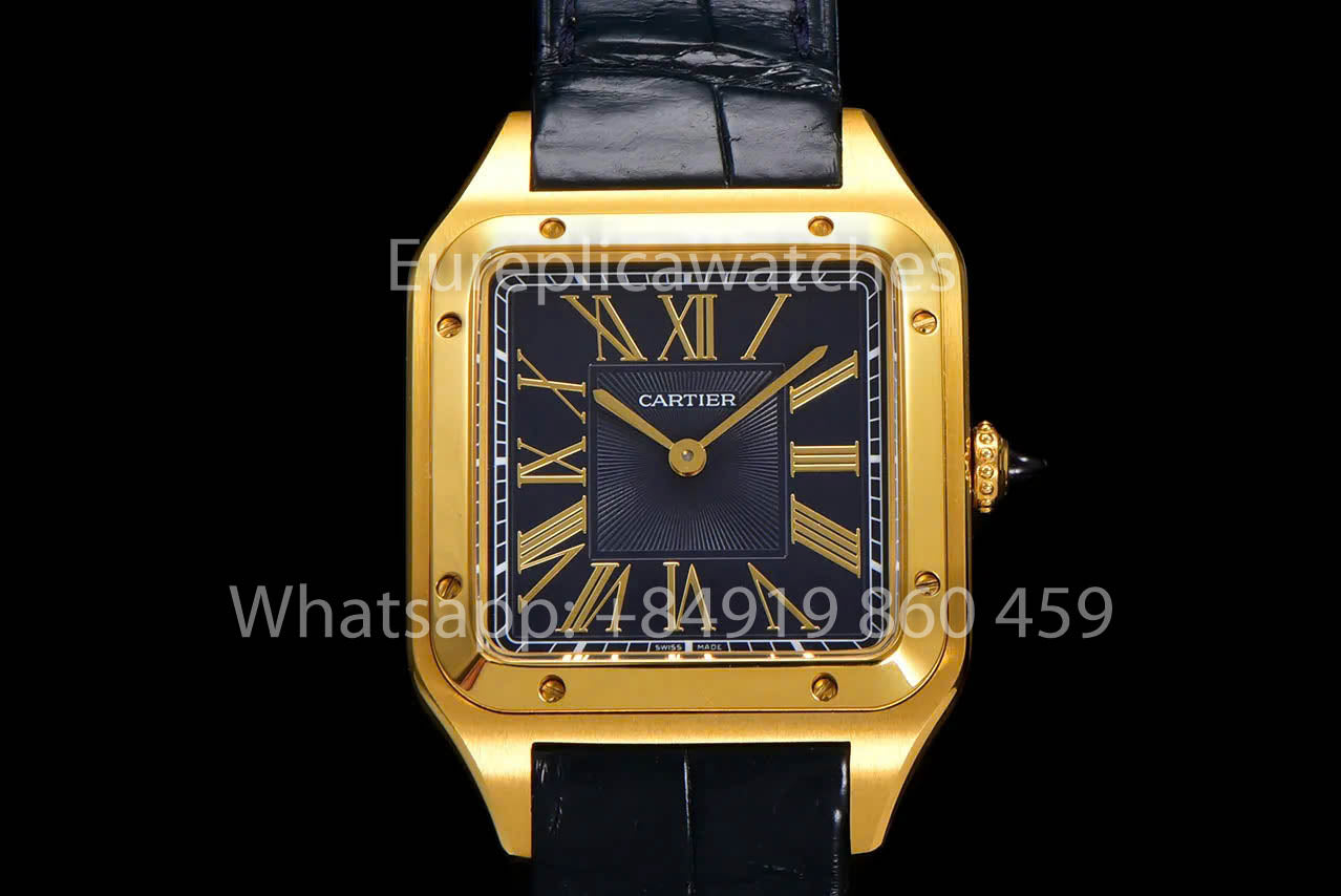 Cartier Santos-Dumont WGSA0077 1:1 Best Clone F1 Fabbrica Yellow Oro quadrante blu