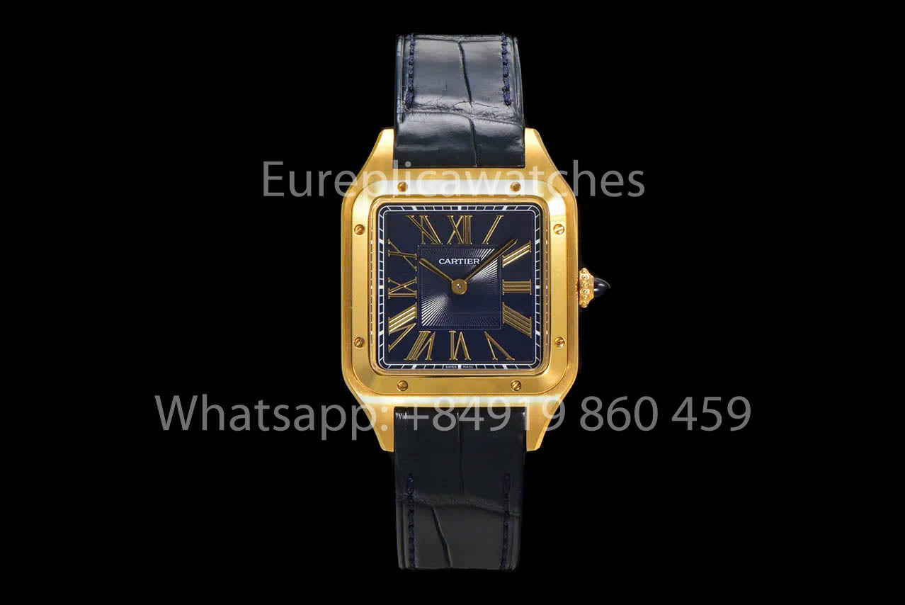 Cartier Santos-Dumont WGSA0077 1:1 Best Clone F1 Fabbrica Yellow Oro quadrante blu