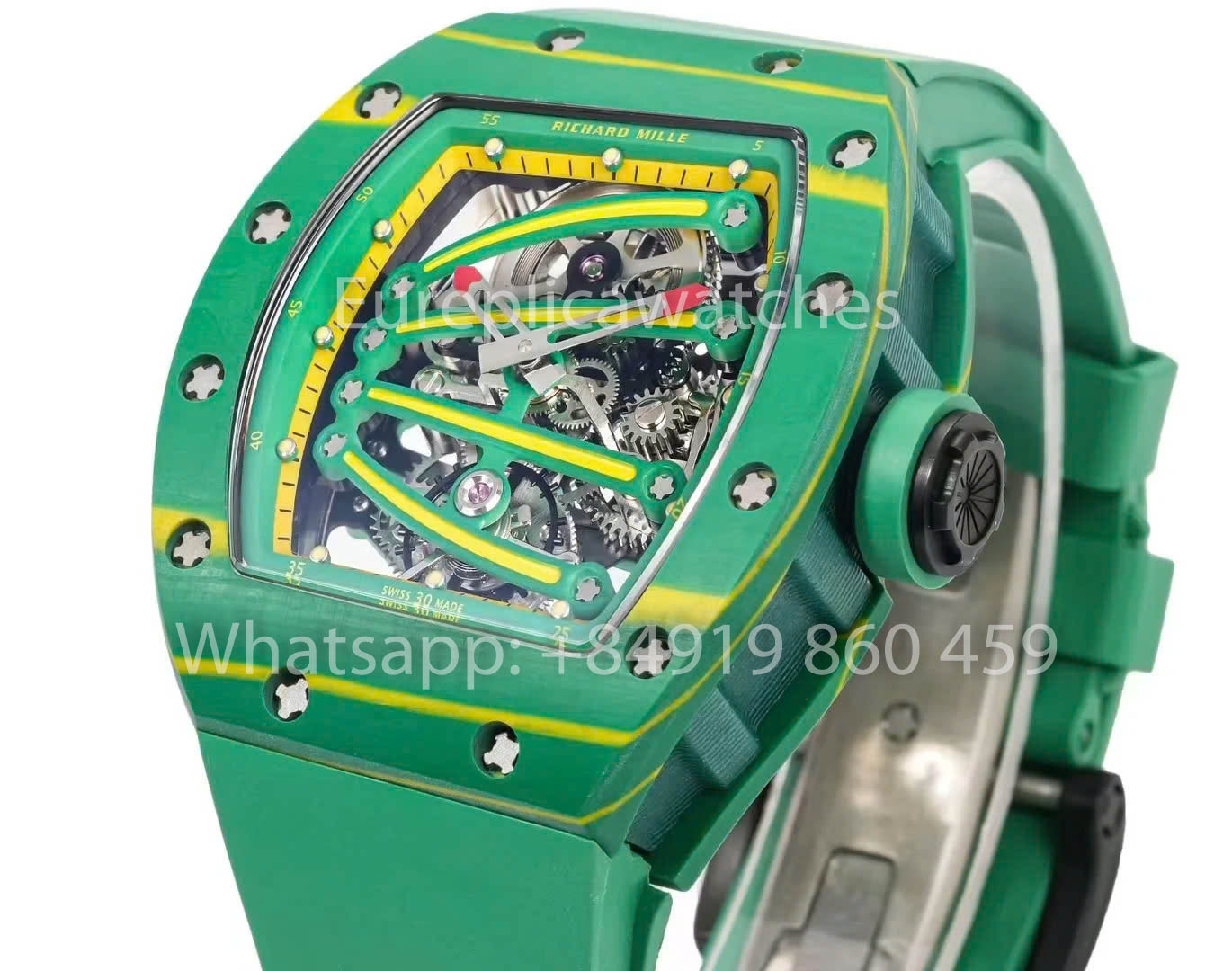 RICHARD MILLE RM59-01 RM5901 NTPT Carbon Case 1:1 Best Clone RM Fabbrica Green Lizard