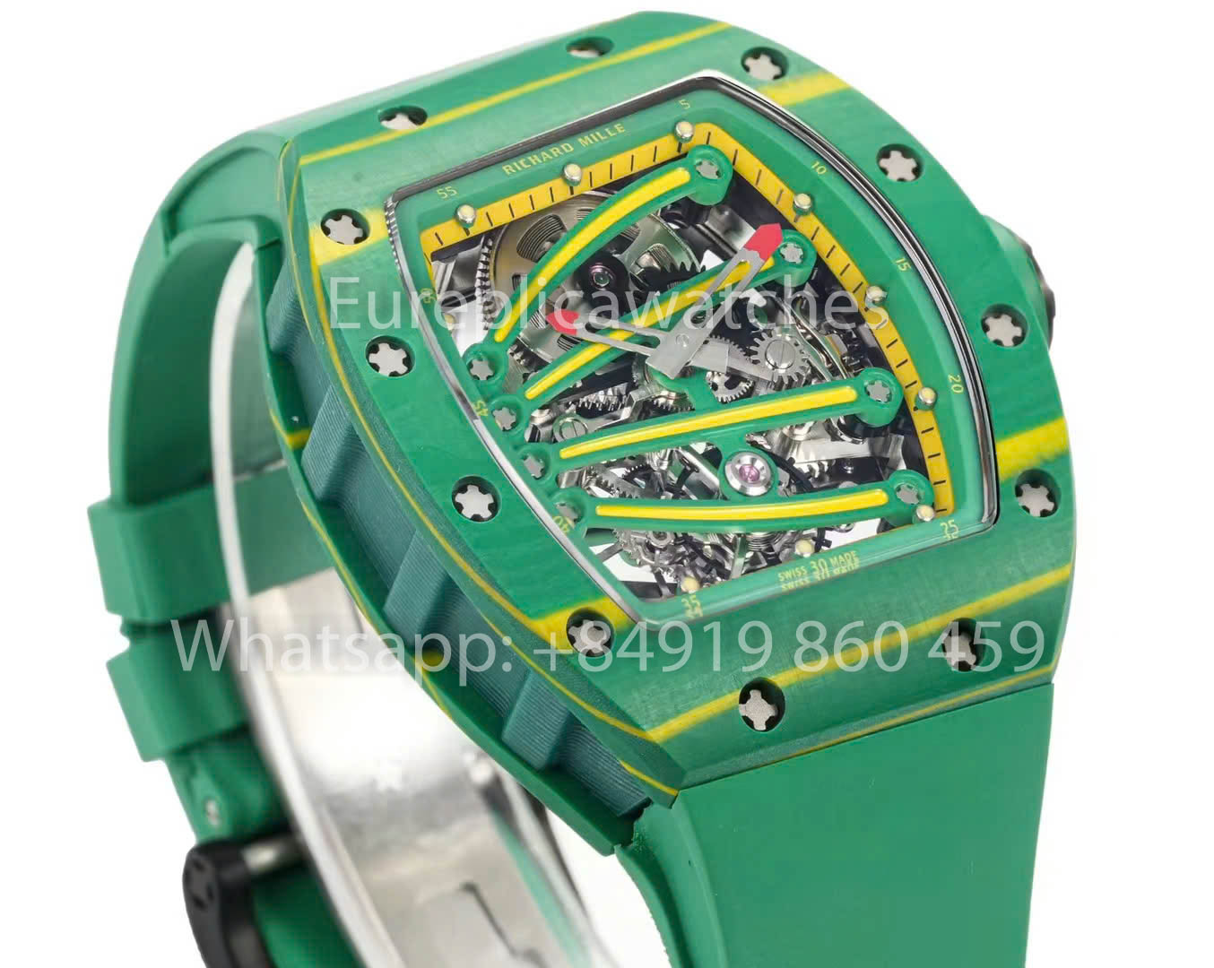 RICHARD MILLE RM59-01 RM5901 NTPT Carbon Case 1:1 Best Clone RM Fabbrica Green Lizard
