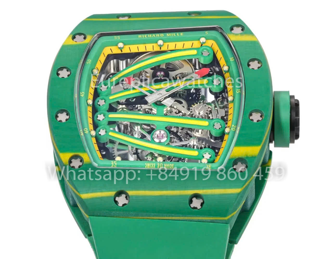 RICHARD MILLE RM59-01 RM5901 NTPT Carbon Case 1:1 Best Clone RM Fabbrica Green Lizard