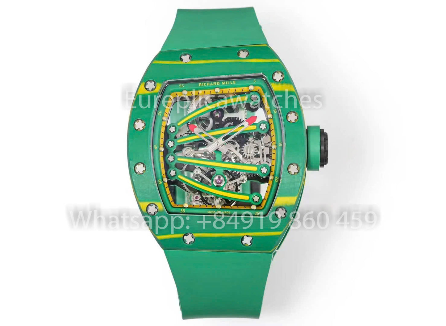 RICHARD MILLE RM59-01 RM5901 NTPT Carbon Case 1:1 Best Clone RM Fabbrica Green Lizard