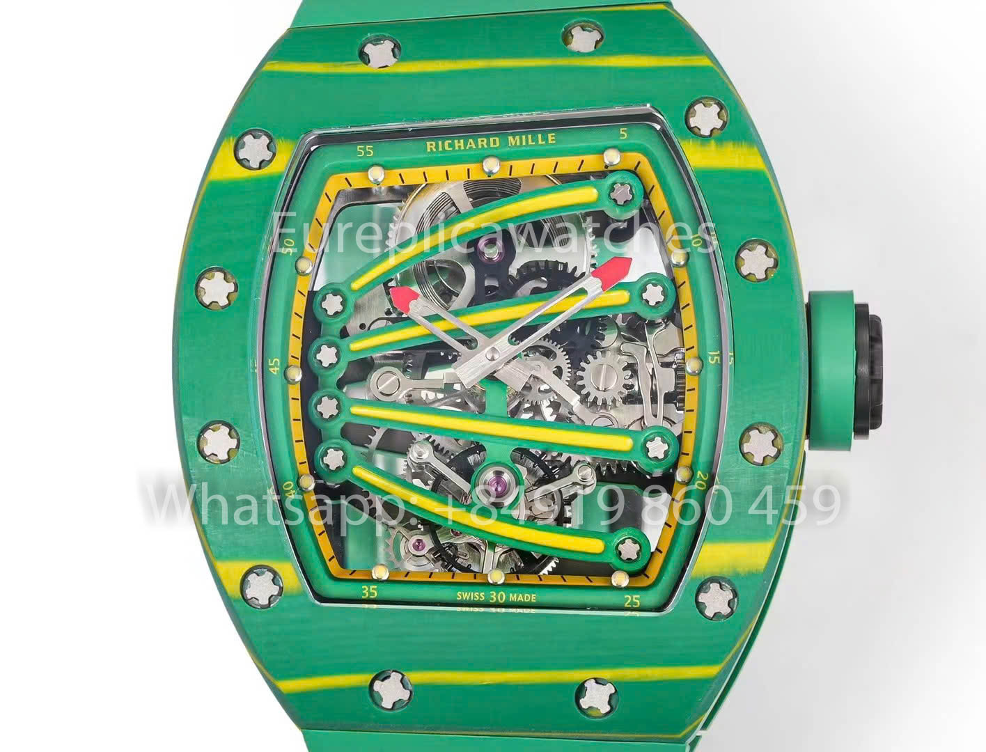 RICHARD MILLE RM59-01 RM5901 NTPT Carbon Case 1:1 Best Clone RM Fabbrica Green Lizard