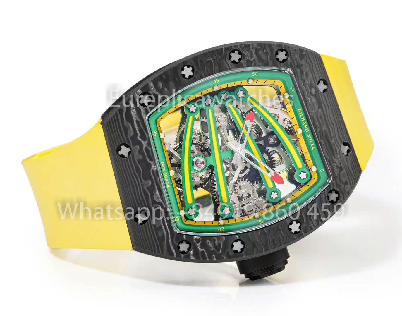 RICHARD MILLE RM59-01 RM5901 NTPT Carbon Case 1:1 Best Clone RM Fabbrica Yellow cinturino