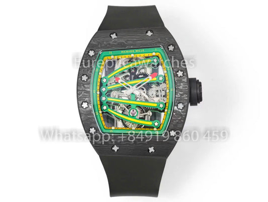 RICHARD MILLE RM59-01 RM5901 NTPT Carbon Case 1:1 Melhor Clone RM Fabbrica Mostrador Verde