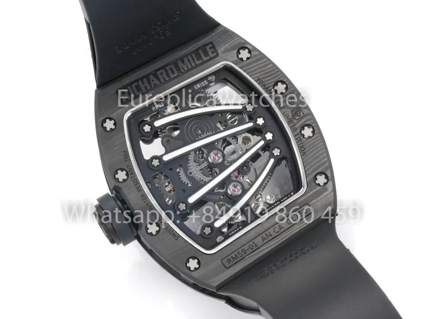 RICHARD MILLE RM59-01 RM5901 NTPT Carbon Case 1:1 Best Clone RM Fabbrica Black cinturino