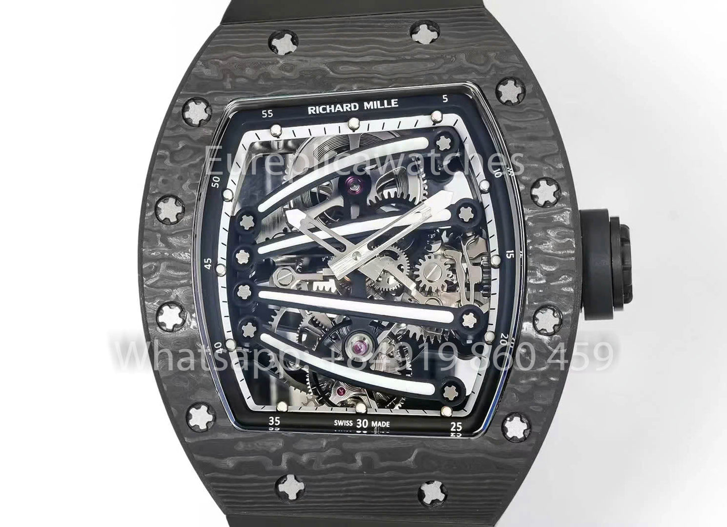 RICHARD MILLE RM59-01 RM5901 NTPT Carbon Case 1:1 Best Clone RM Fabbrica Black cinturino