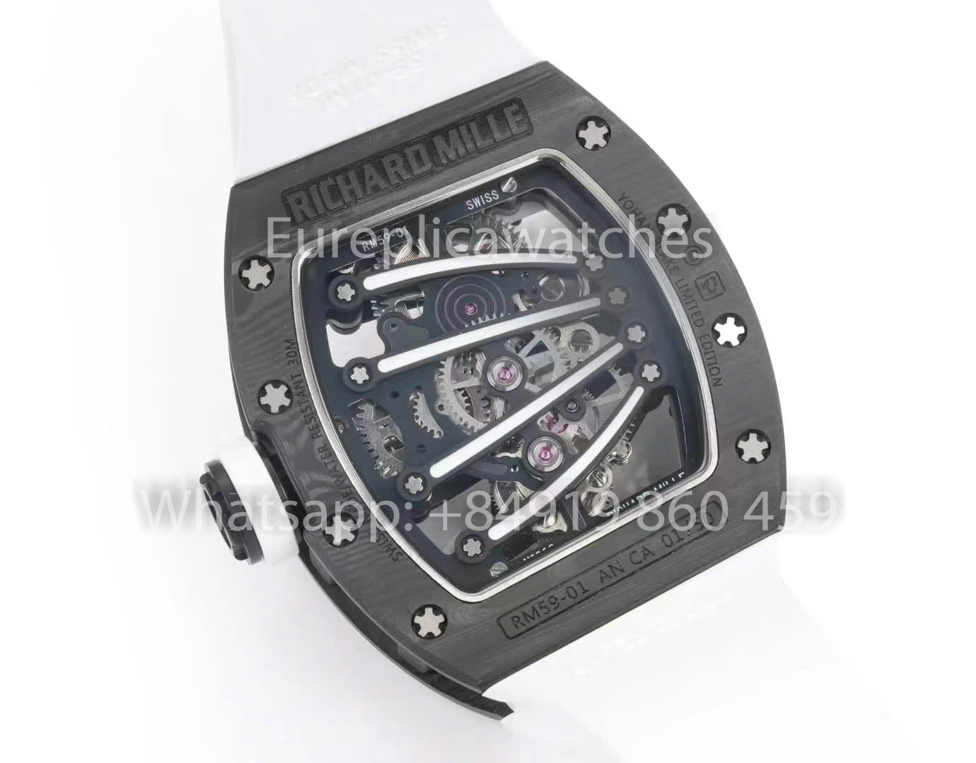 RICHARD MILLE RM59-01 RM5901 NTPT Carbon Case 1:1 Best Clone RM Fabbrica White cinturino