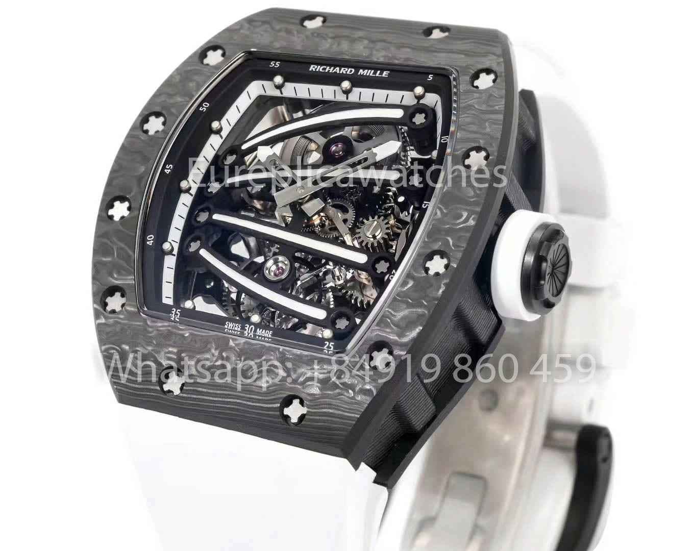 RICHARD MILLE RM59-01 RM5901 NTPT Carbon Case 1:1 Best Clone RM Fabbrica White cinturino