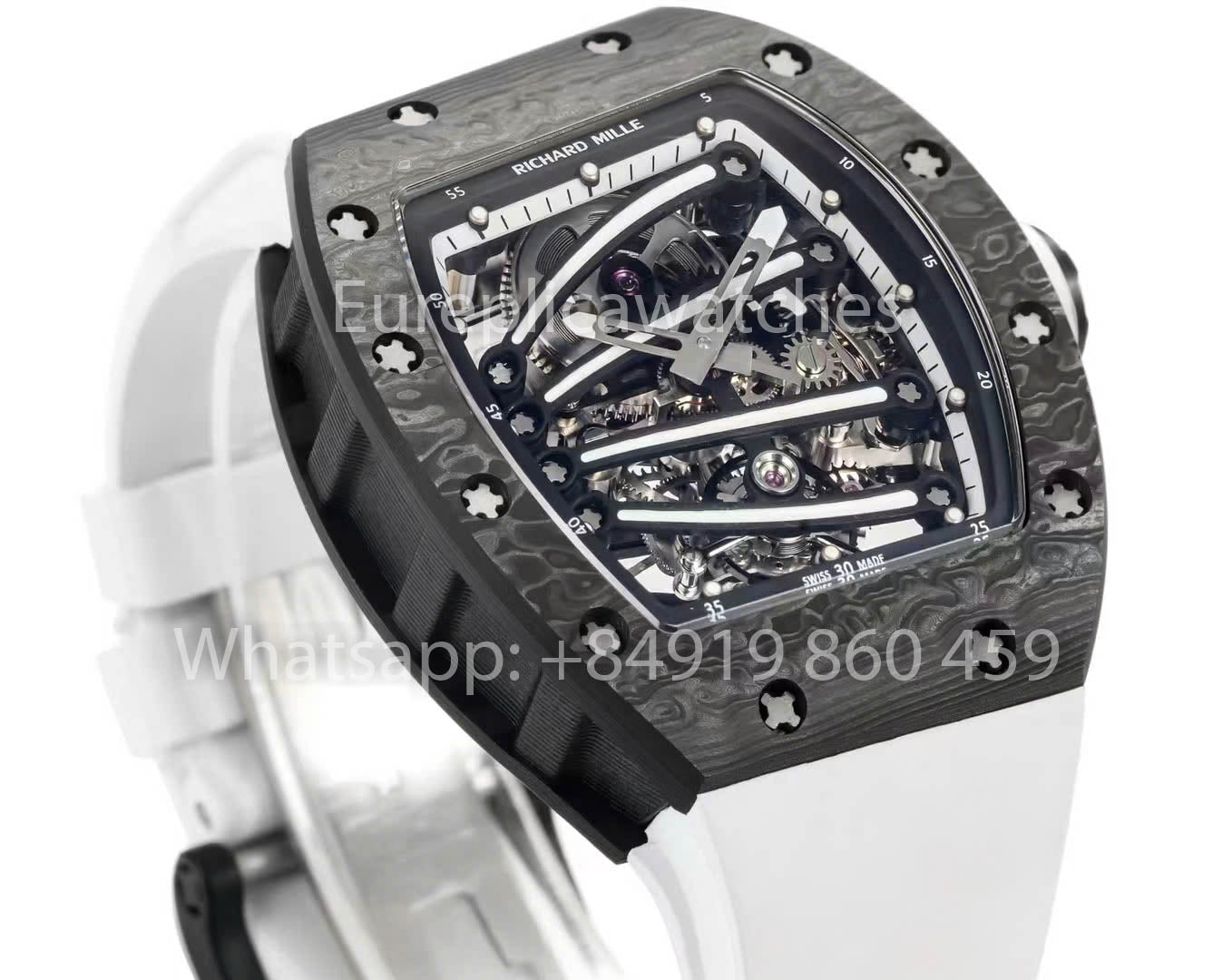 RICHARD MILLE RM59-01 RM5901 NTPT Carbon Case 1:1 Best Clone RM Fabbrica White cinturino