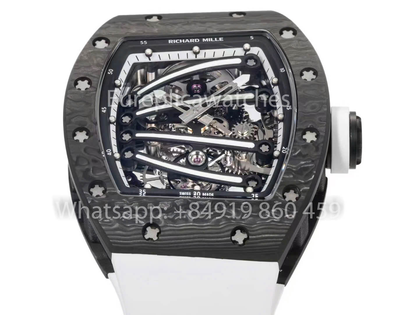 RICHARD MILLE RM59-01 RM5901 NTPT Carbon Case 1:1 Best Clone RM Fabbrica White cinturino