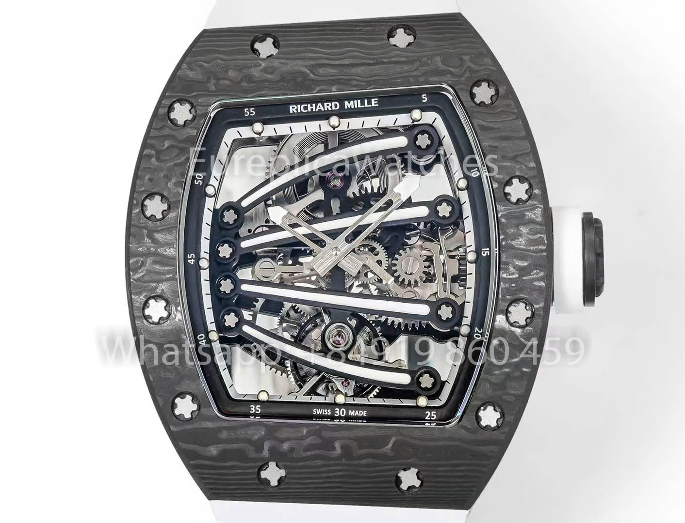 RICHARD MILLE RM59-01 RM5901 NTPT Carbon Case 1:1 Best Clone RM Fabbrica White cinturino