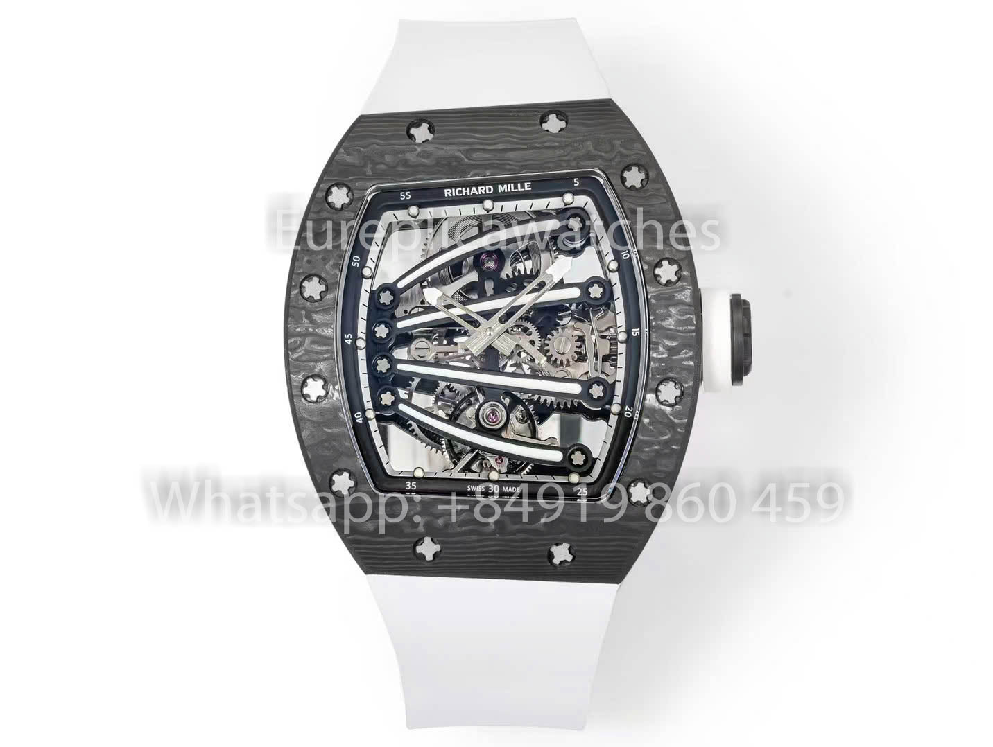 RICHARD MILLE RM59-01 RM5901 NTPT Carbon Case 1:1 Best Clone RM Fabbrica White cinturino