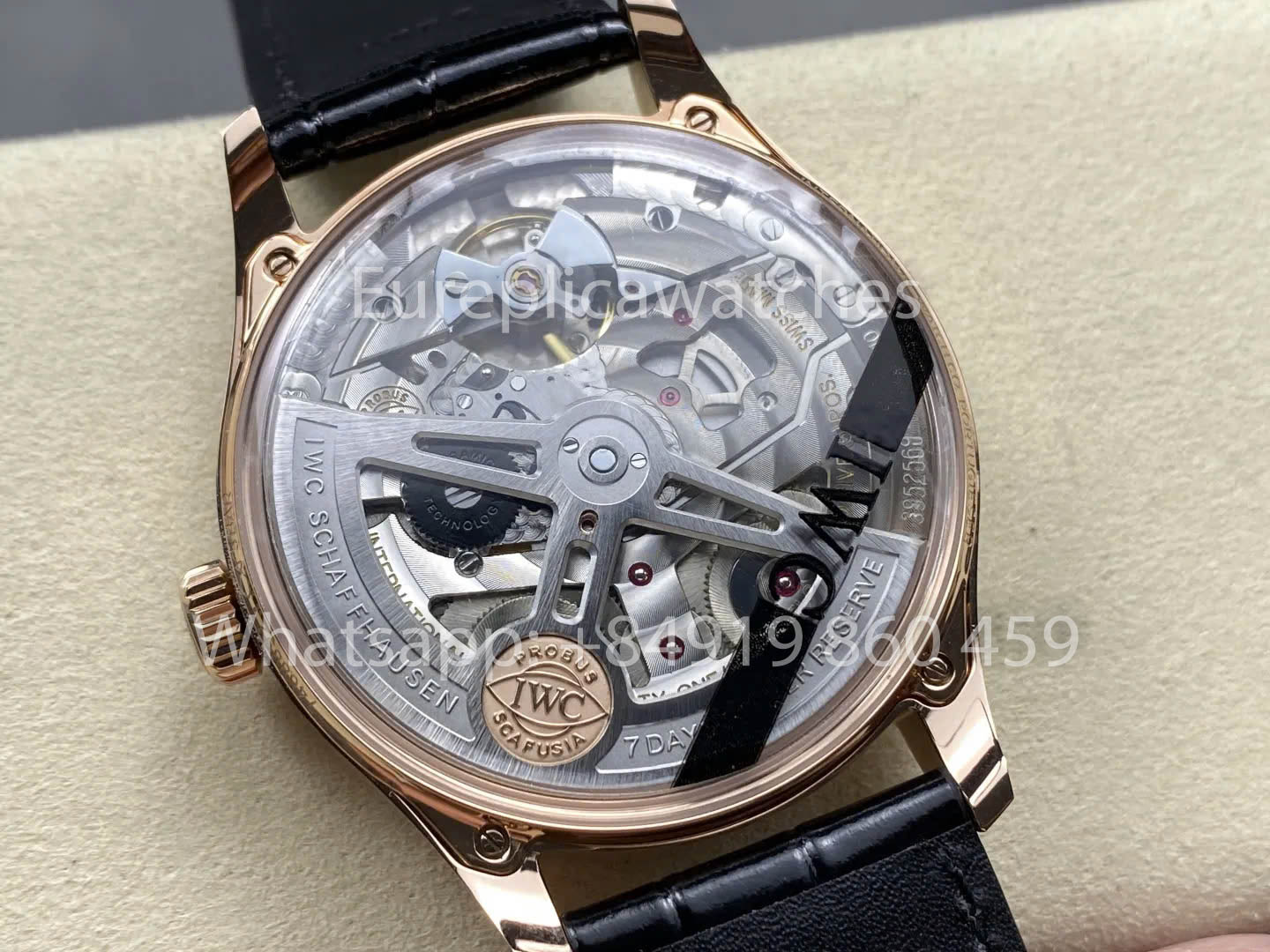 IWC Português IW501707 APS Fabbrica 1:1 Melhor Relógio Clone quadrante nero Pelle cinturino