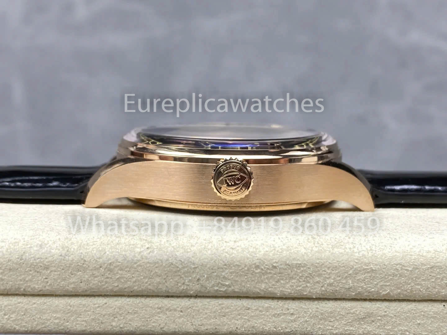 IWC Português IW501707 APS Fabbrica 1:1 Melhor Relógio Clone quadrante nero Pelle cinturino