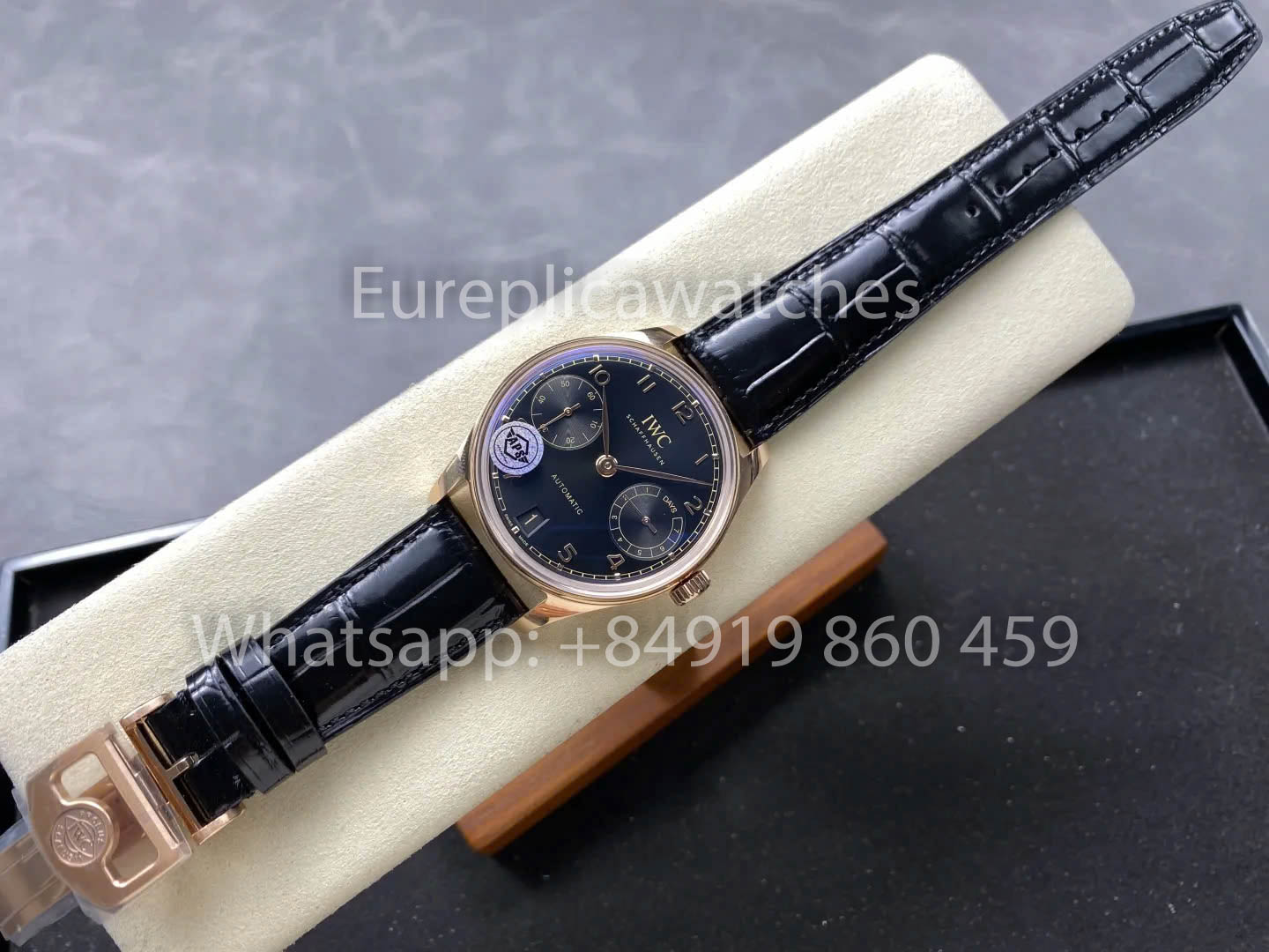 IWC Português IW501707 APS Fabbrica 1:1 Melhor Relógio Clone quadrante nero Pelle cinturino