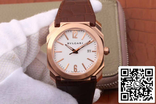 Bvlgari Octo 102119 BGOP38WGLD 1:1 edición mejor cuadrante blanco