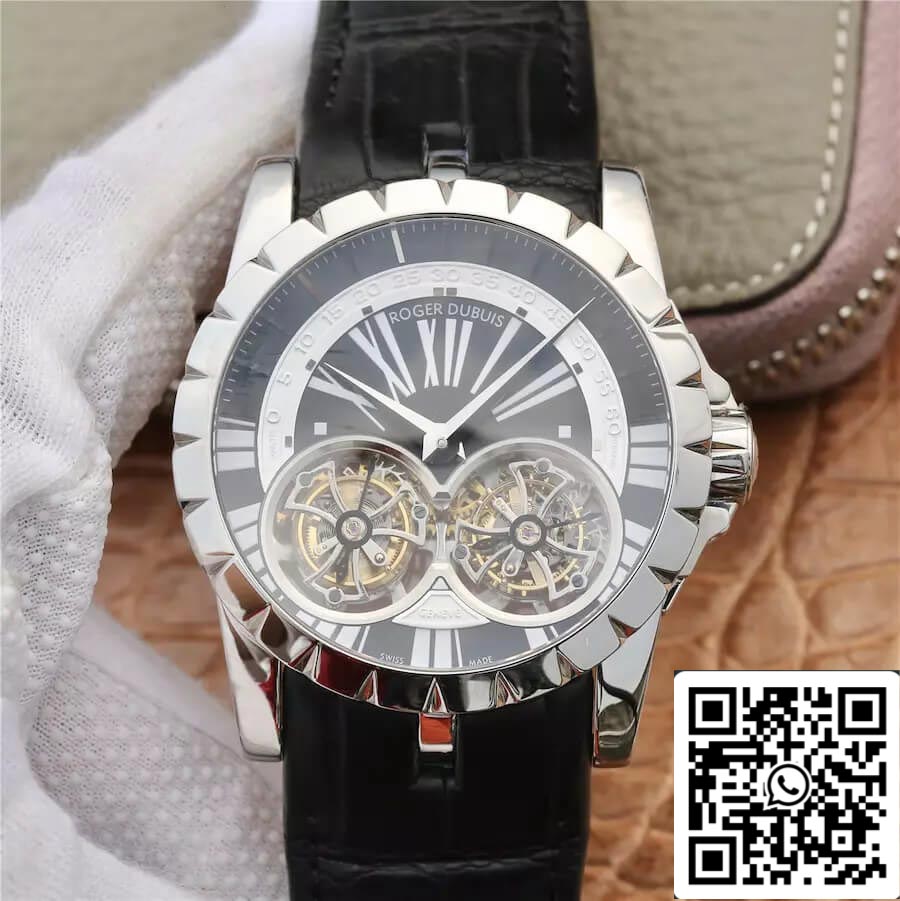 Roger Dubuis Excalibur RDDBEX0291 1:1 edizione migliore JB Fabbrica Tourbillon White Shell Black Dial