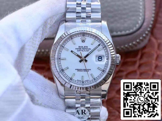 Rolex Datejust 36mm 116234 AR Fabbrica 1:1 edizione migliore Swiss ETA3135 quadrante bianco