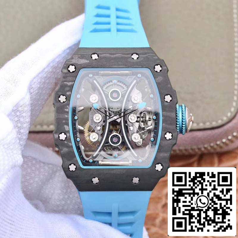 Richard Mille RM53-01 1:1 edizione migliore JB Fabbrica Black Carbon Swiss Tourbillon movimento