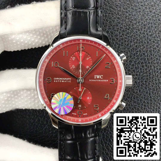IWC Portugieser Chronograph IW371616 1:1 Best Edition YL Fabbrica Burgundy Red Dial