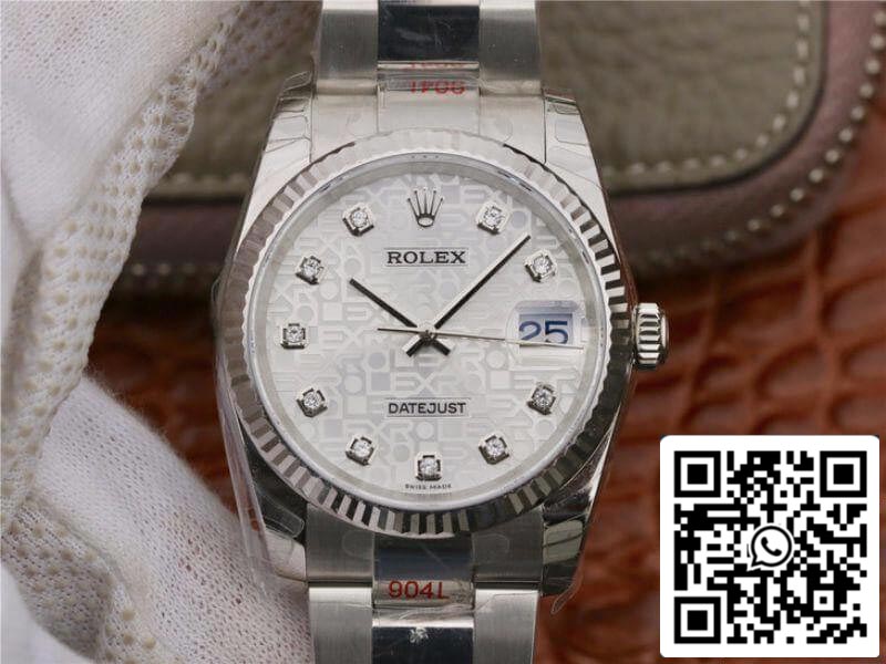 Rolex Datejust 36 116234 AR Fabbrica 1:1 edizione migliore Swiss ETA2836-2 Argento Computer quadrante