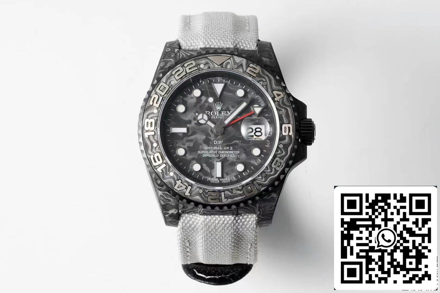 Rolex GMT-MASTER II Diw 1:1 edizione migliore fibra di carbonio Fabric cinturino