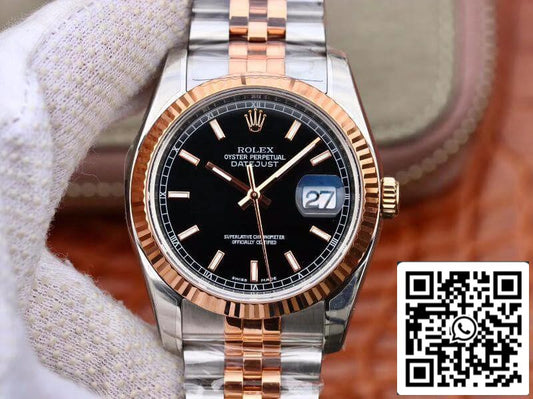 Rolex Datejust 36MM 126201 AR Fabbrica 1:1 edizione migliore Swiss ETA3135 quadrante nero
