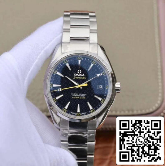 Omega Seamaster Aqua Terra 231.10.42.21.03.004 150M “James Bond” acciaio inossidabile 1:1 edição melhor acciaio inossidabile bracciale Swiss ETA8500 Blu texturizado quadrante