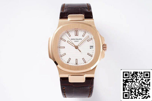 Patek Philippe Nautilus 5711R-001 1:1 Melhor Edição PPF Fabbrica V4 Mostrador Branco Suíço ETA324