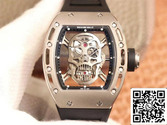 Richard Mille RM052 1:1 Best Edition ZF Fabbrica Silver Skull Dial Swiss movimento