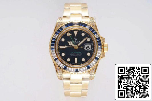 Rolex GMT Master II 116758 SAru 1:1 Best Edition ROF Fabbrica Blue White Diamond Swiss ETA2836
