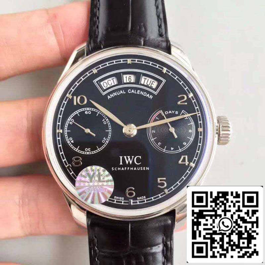 IWC Portugieser Annual Calendar IW503502 YL Fabbrica 1:1 Best Edition Swiss ETA52850 Black Dial