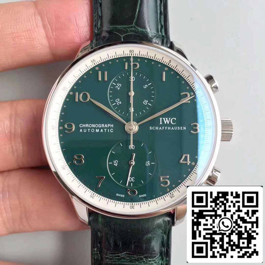 IWC Português YL Fabbrica 1:1 Melhor Edição Suíço ETA69355 Mostrador Verde com Marcadores Prateados